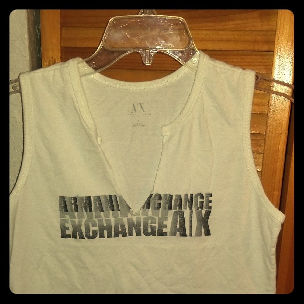 *PREOWNED* Armani Exchange Short-Sleeved White Tee